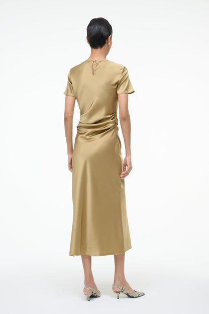 Marcel Silk Dress Antique | STAUD Quality