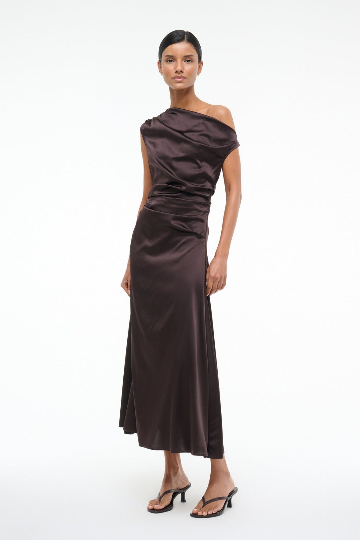 Phare Silk Dress Earth | STAUD Discount