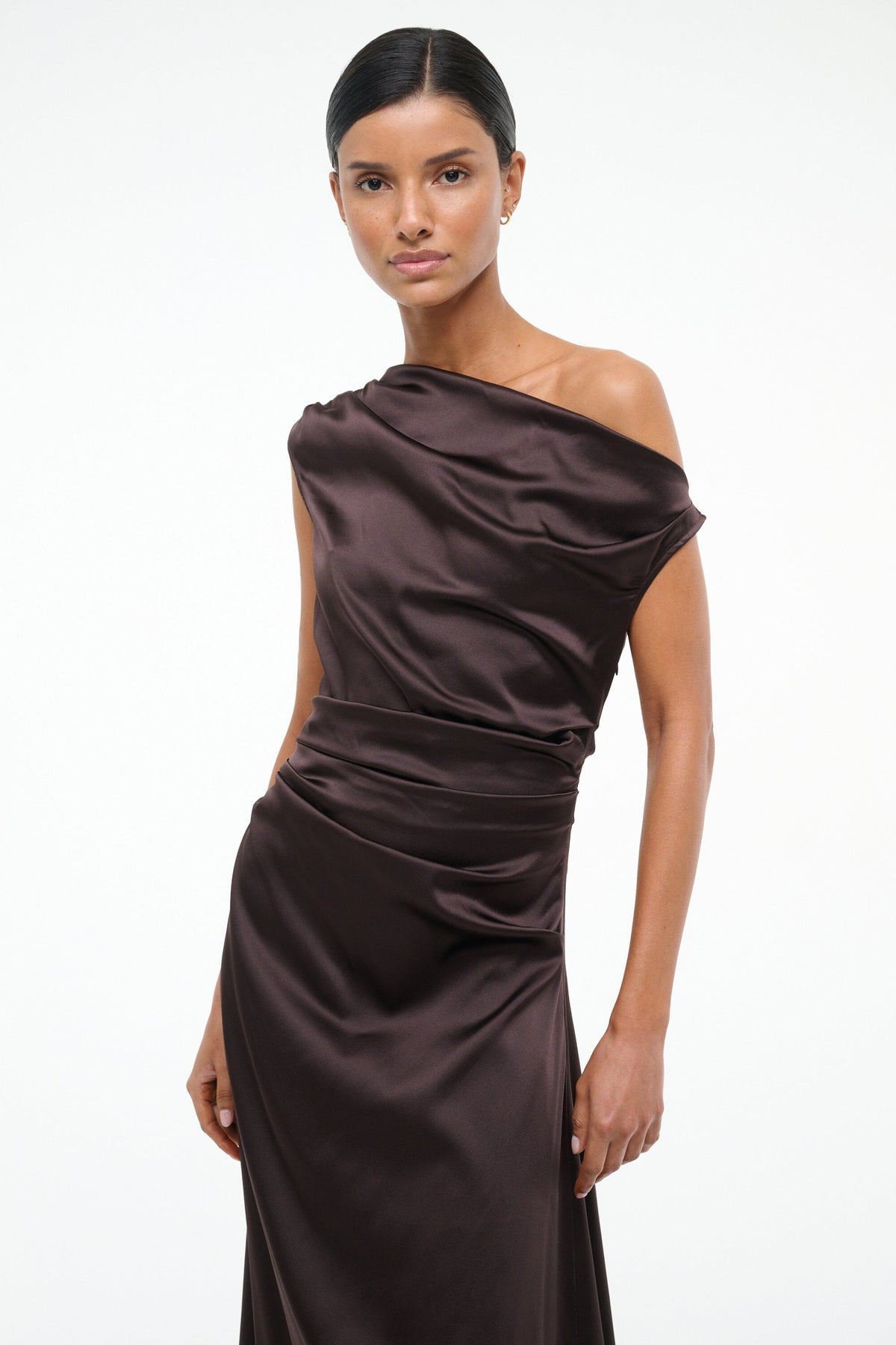 Phare Silk Dress Earth | STAUD Discount