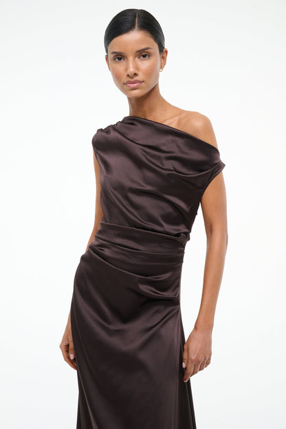 Phare Silk Dress Earth | STAUD Discount