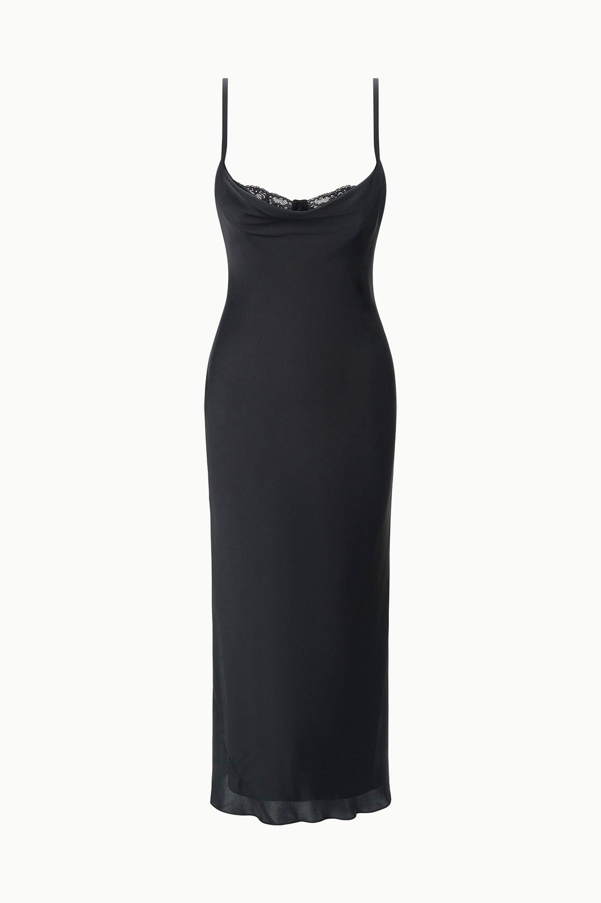 Evangeline Silk Midi Dress Black | STAUD Discount
