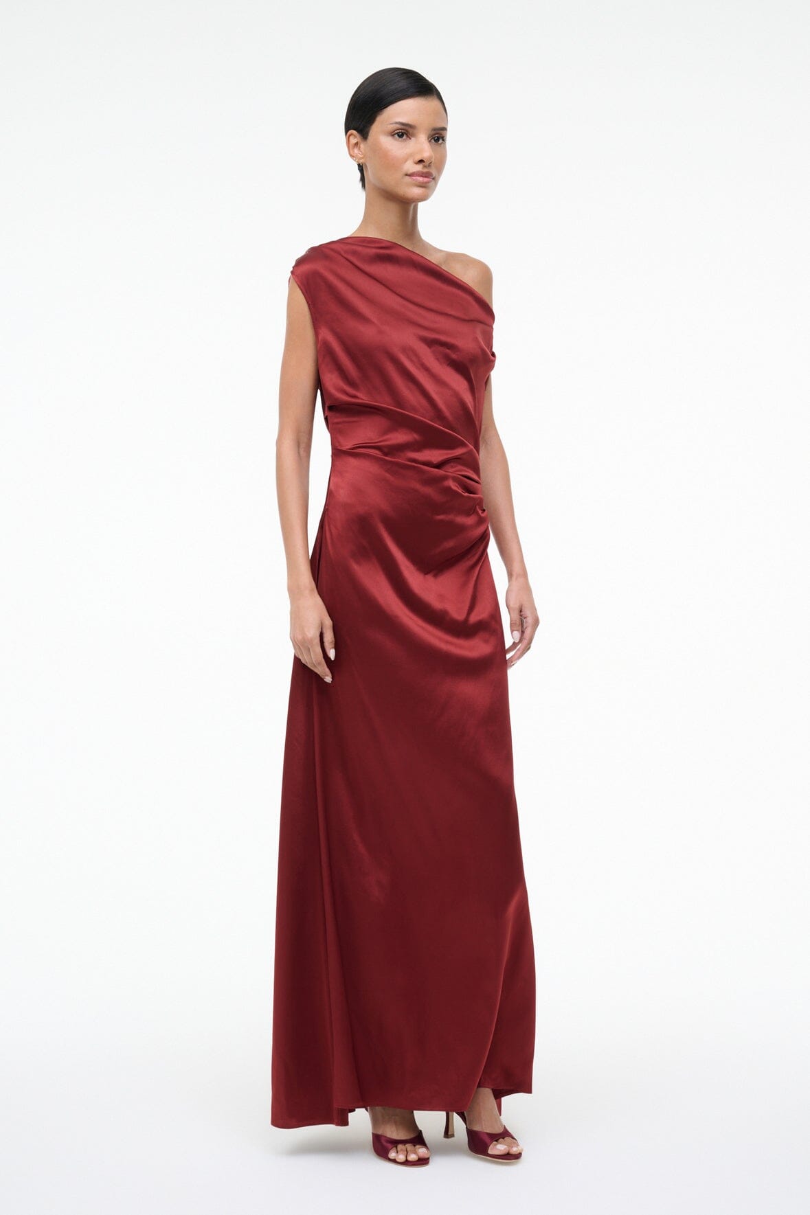 Maxi Phare Silk Dress Sangria | STAUD Premium