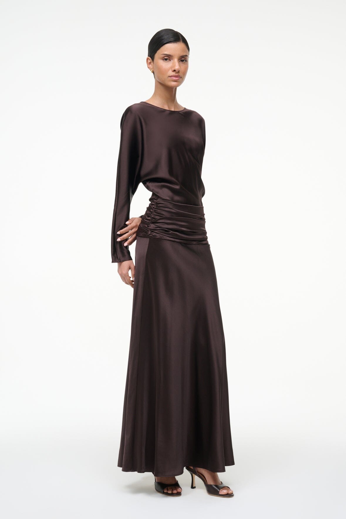 Freda Silk Dress Earth | STAUD Recommended