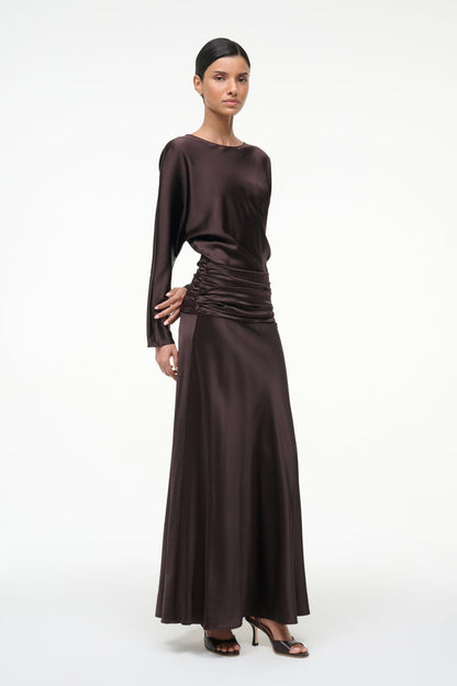 Freda Silk Dress Earth | STAUD Recommended