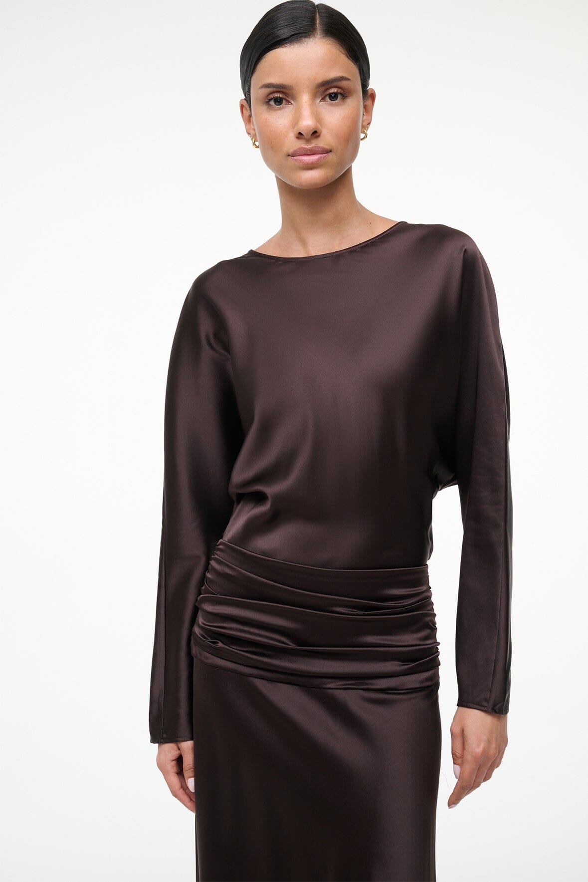 Freda Silk Dress Earth | STAUD Recommended