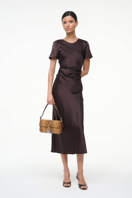 Marcel Silk Dress Earth | STAUD Great Value