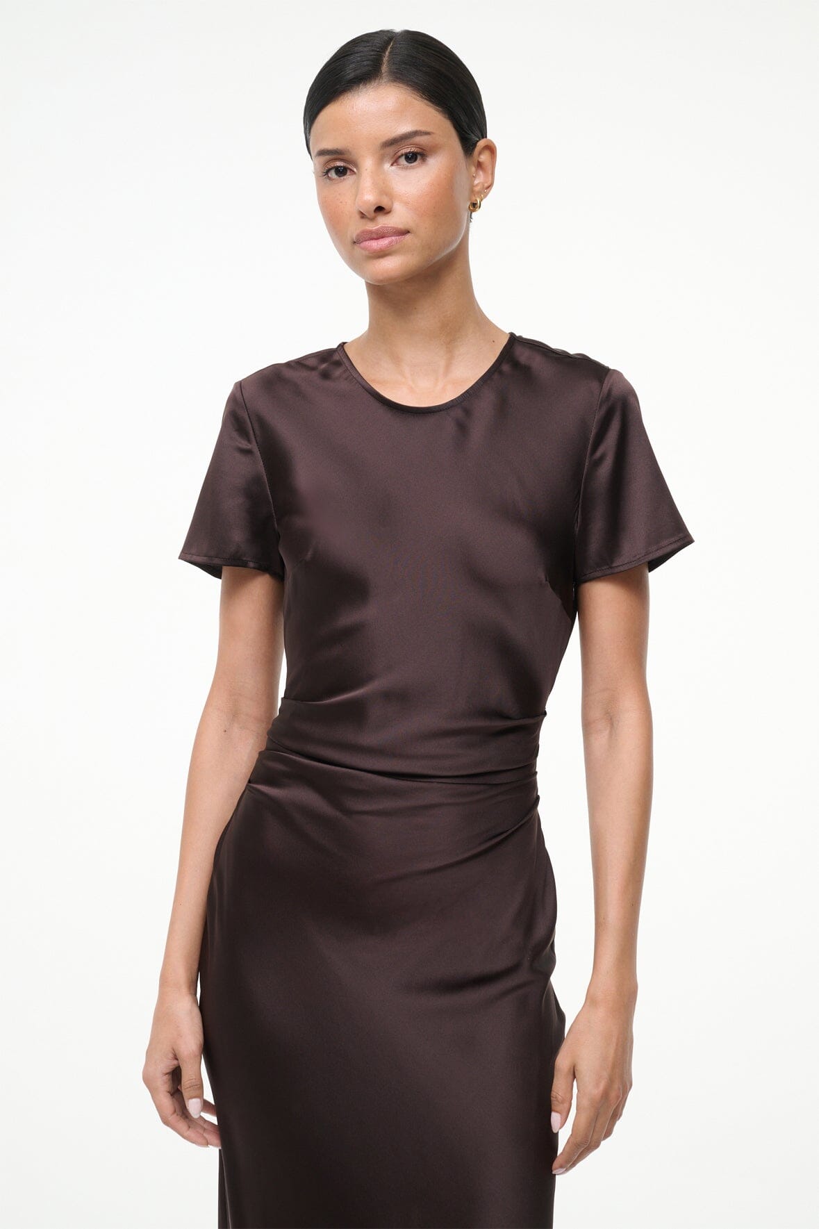 Marcel Silk Dress Earth | STAUD Great Value