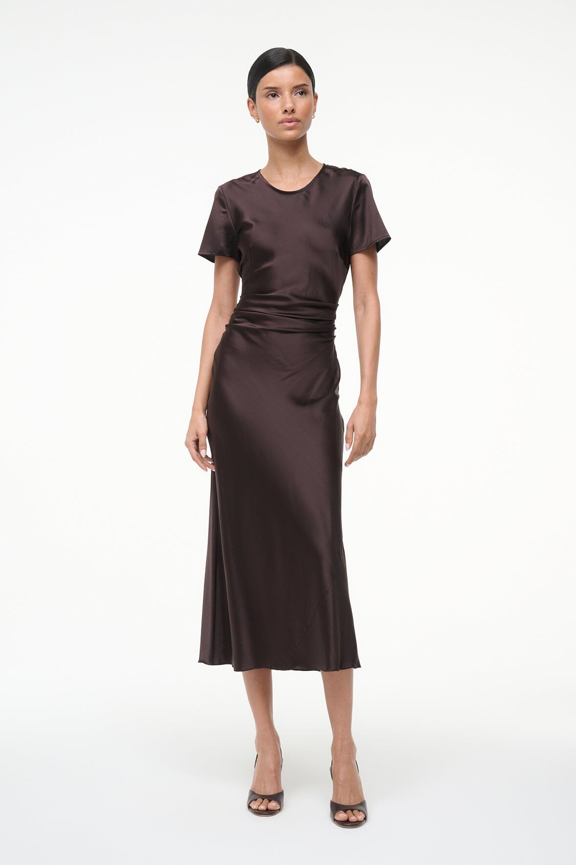 Marcel Silk Dress Earth | STAUD Great Value