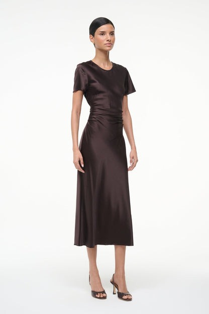 Marcel Silk Dress Earth | STAUD Great Value