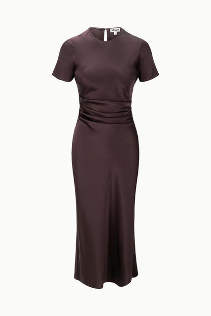 Marcel Silk Dress Earth | STAUD Great Value