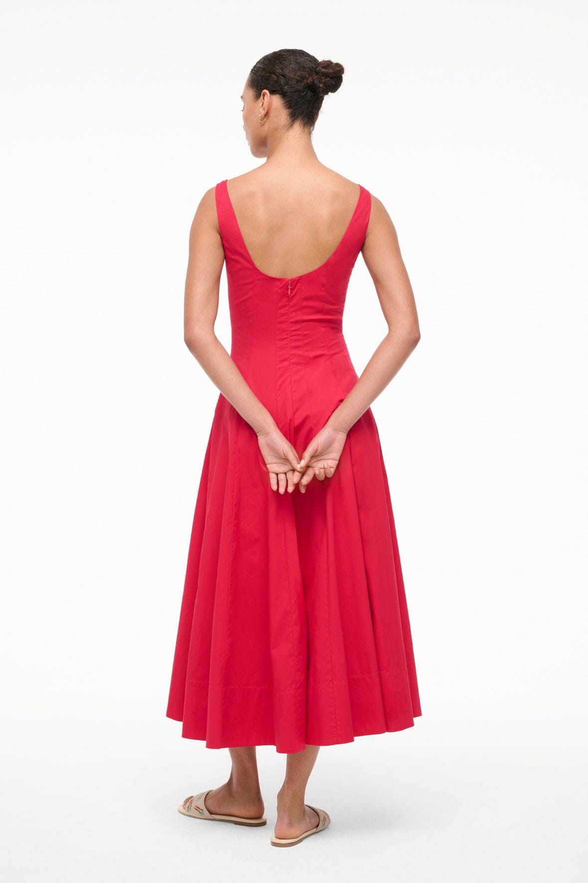 Wells Dress Cherry | STAUD Trusted