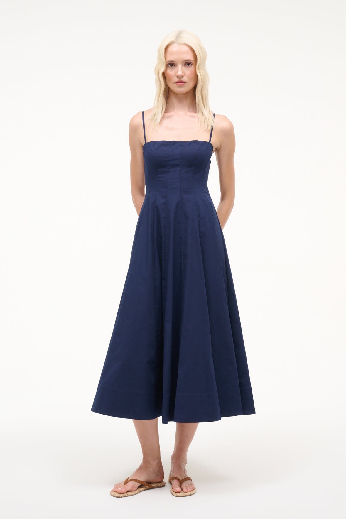 Wylie Dress Navy | STAUD Best Seller