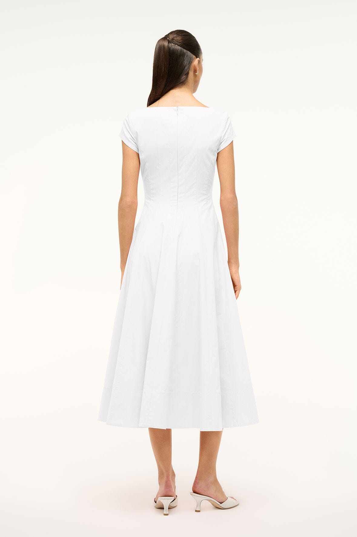 Short Sleeve Wells Dress White | STAUD Trending