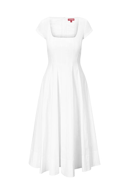 Short Sleeve Wells Dress White | STAUD Trending