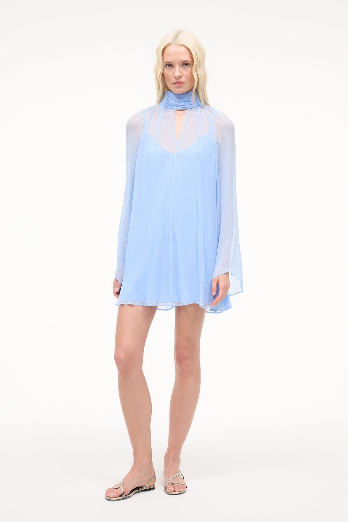 Esther Mini Dress Clear Blue | STAUD New