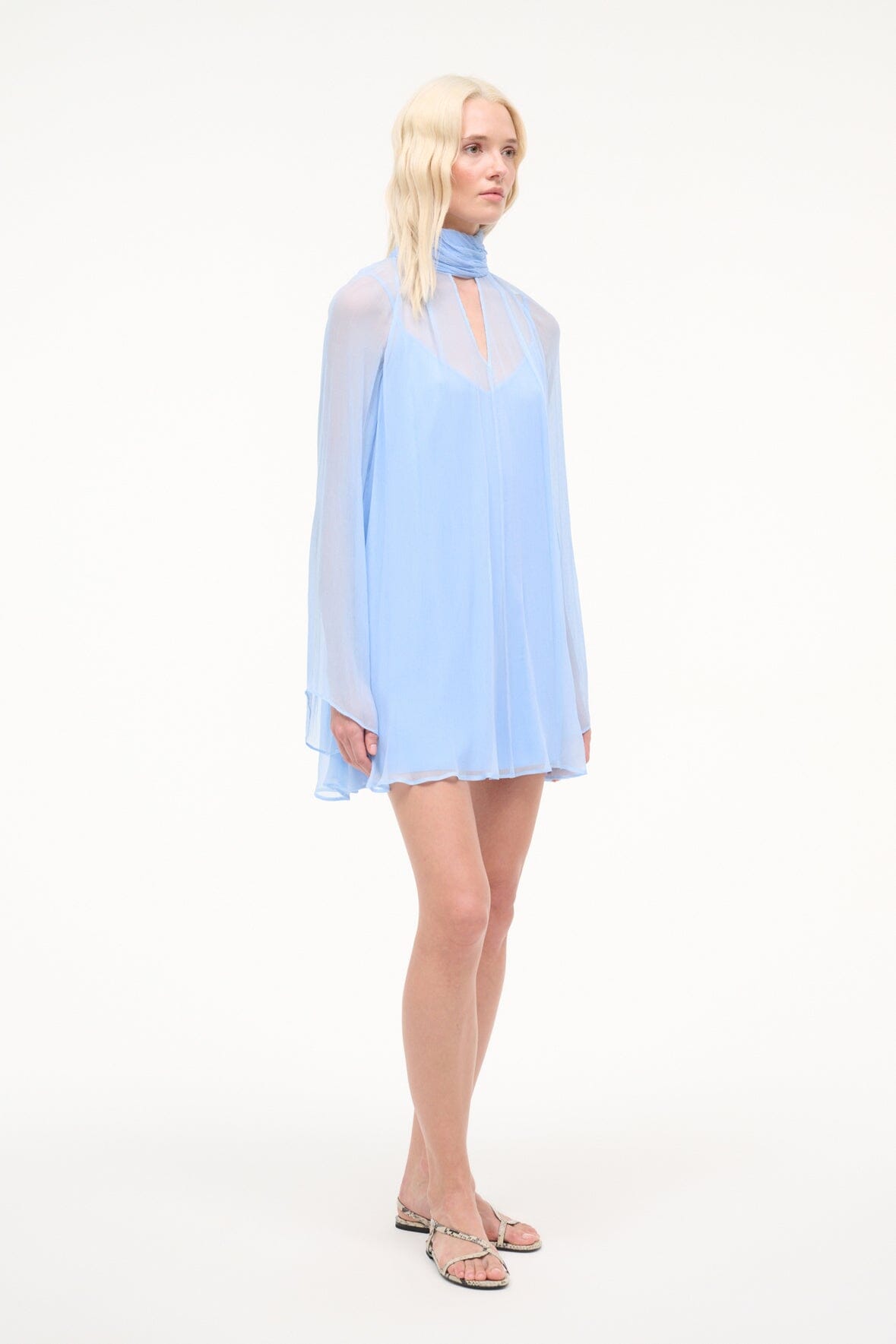 Esther Mini Dress Clear Blue | STAUD New