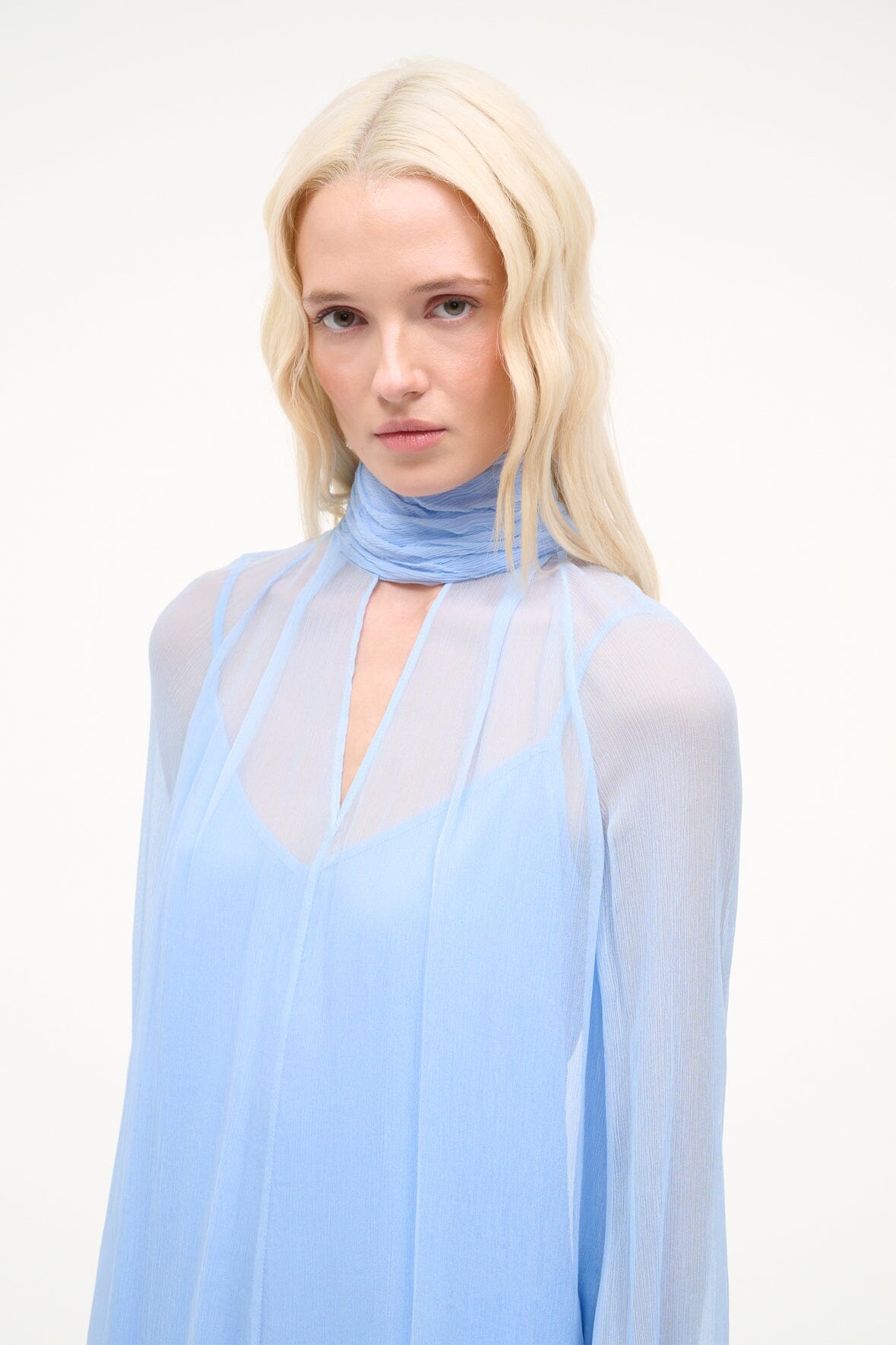 Esther Mini Dress Clear Blue | STAUD New