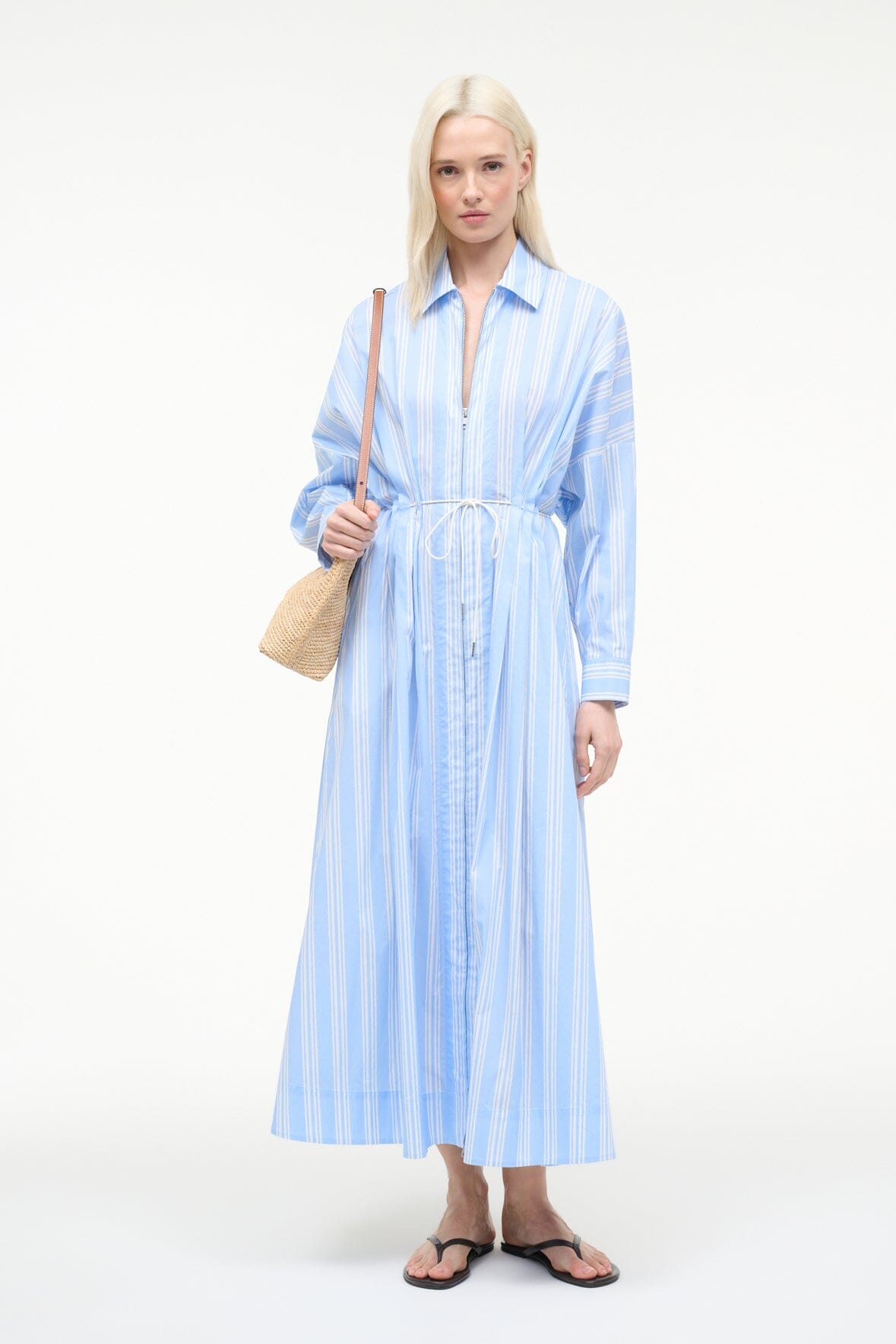 Chi Midi Dress Ventura Stripe | STAUD Customer Favorite
