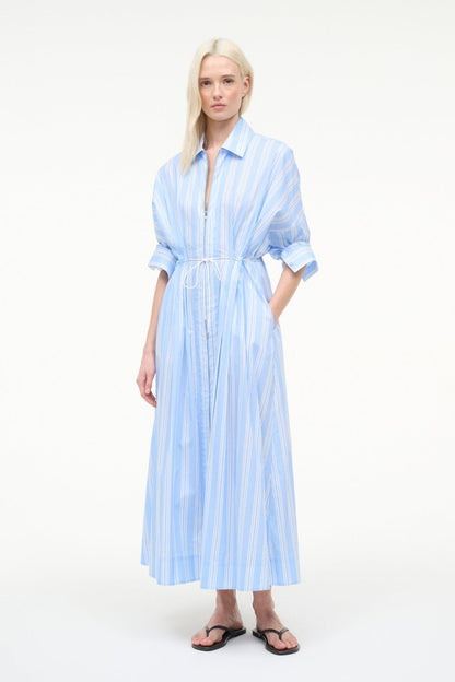 Chi Midi Dress Ventura Stripe | STAUD Customer Favorite
