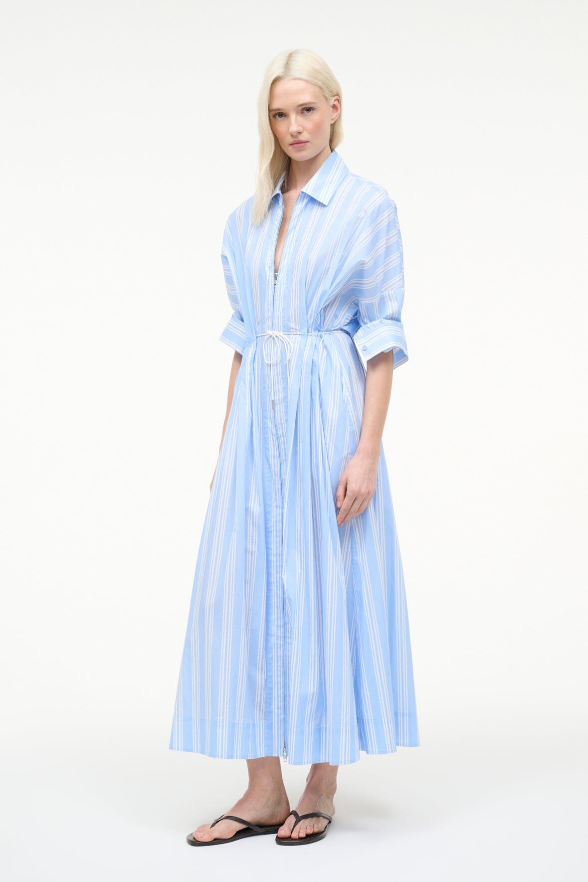 Chi Midi Dress Ventura Stripe | STAUD Customer Favorite
