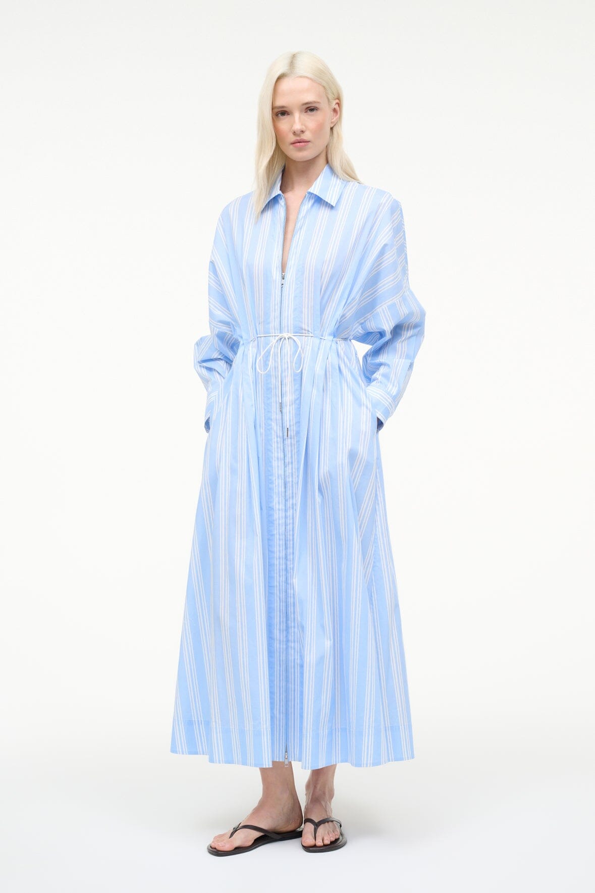 Chi Midi Dress Ventura Stripe | STAUD Customer Favorite