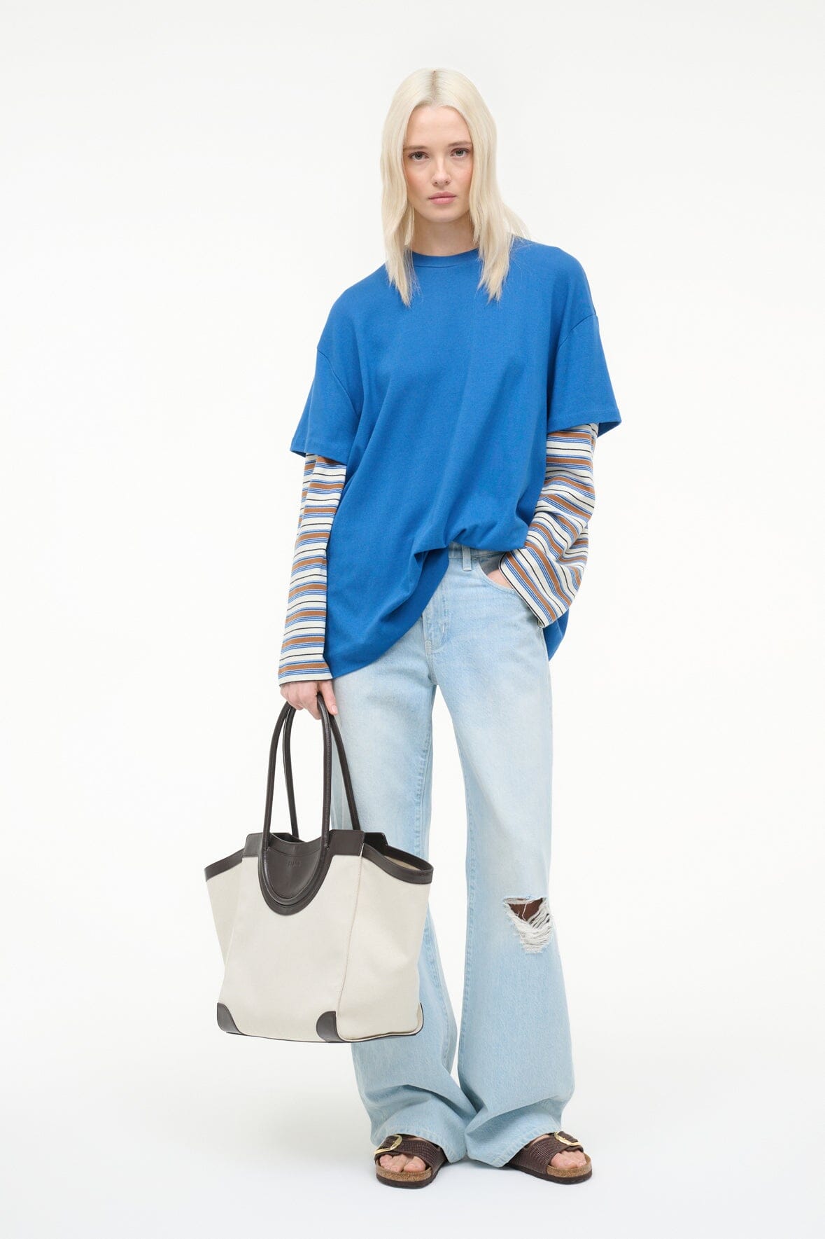 William Tee Blue Mojave Stripe | STAUD Trusted