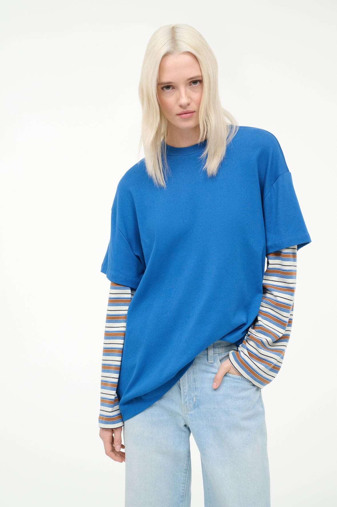 William Tee Blue Mojave Stripe | STAUD Trusted