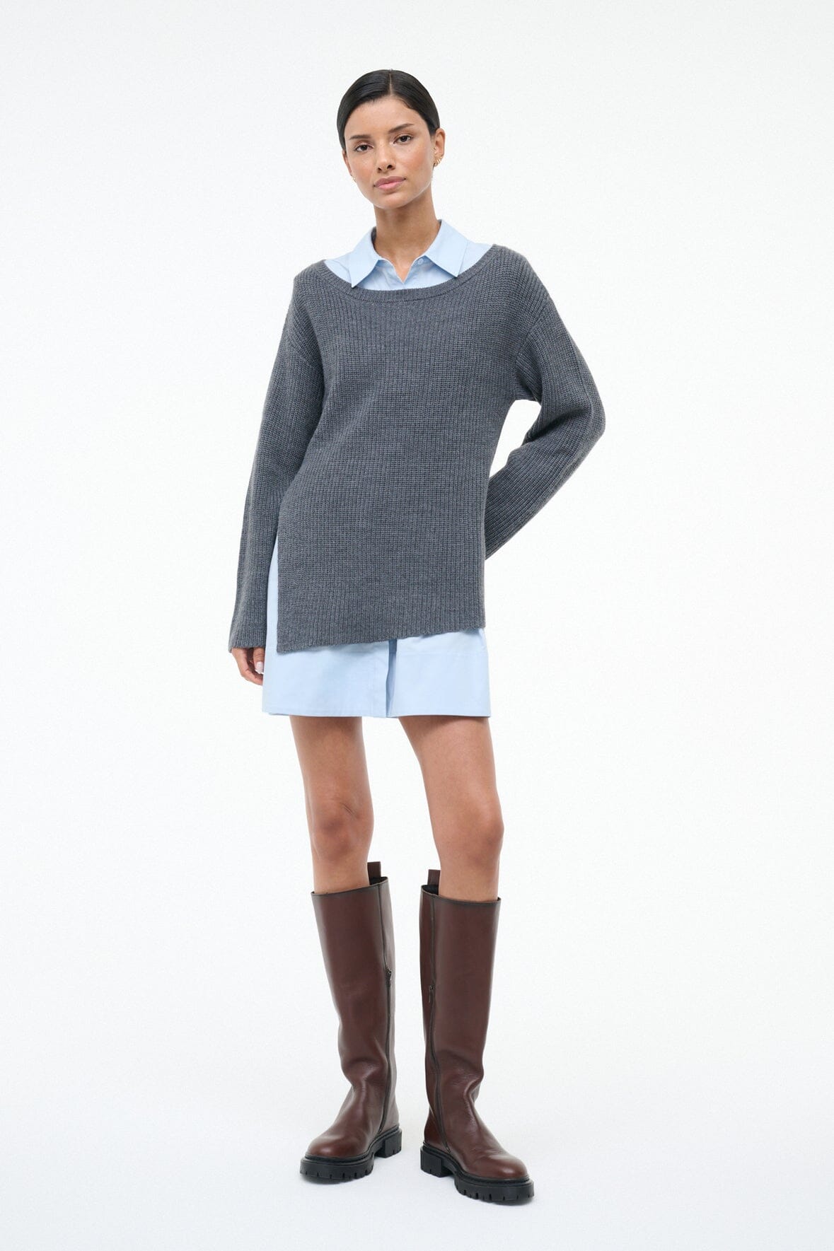 Dane Dress Charcoal Glacier | STAUD Customer Favorite