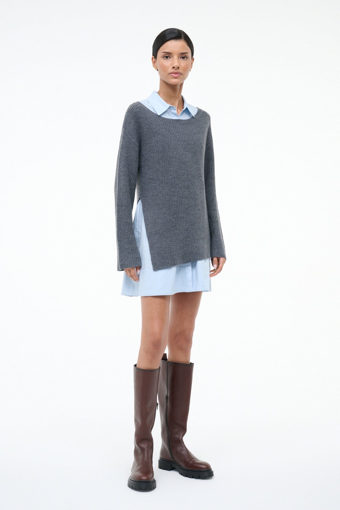 Dane Dress Charcoal Glacier | STAUD Customer Favorite