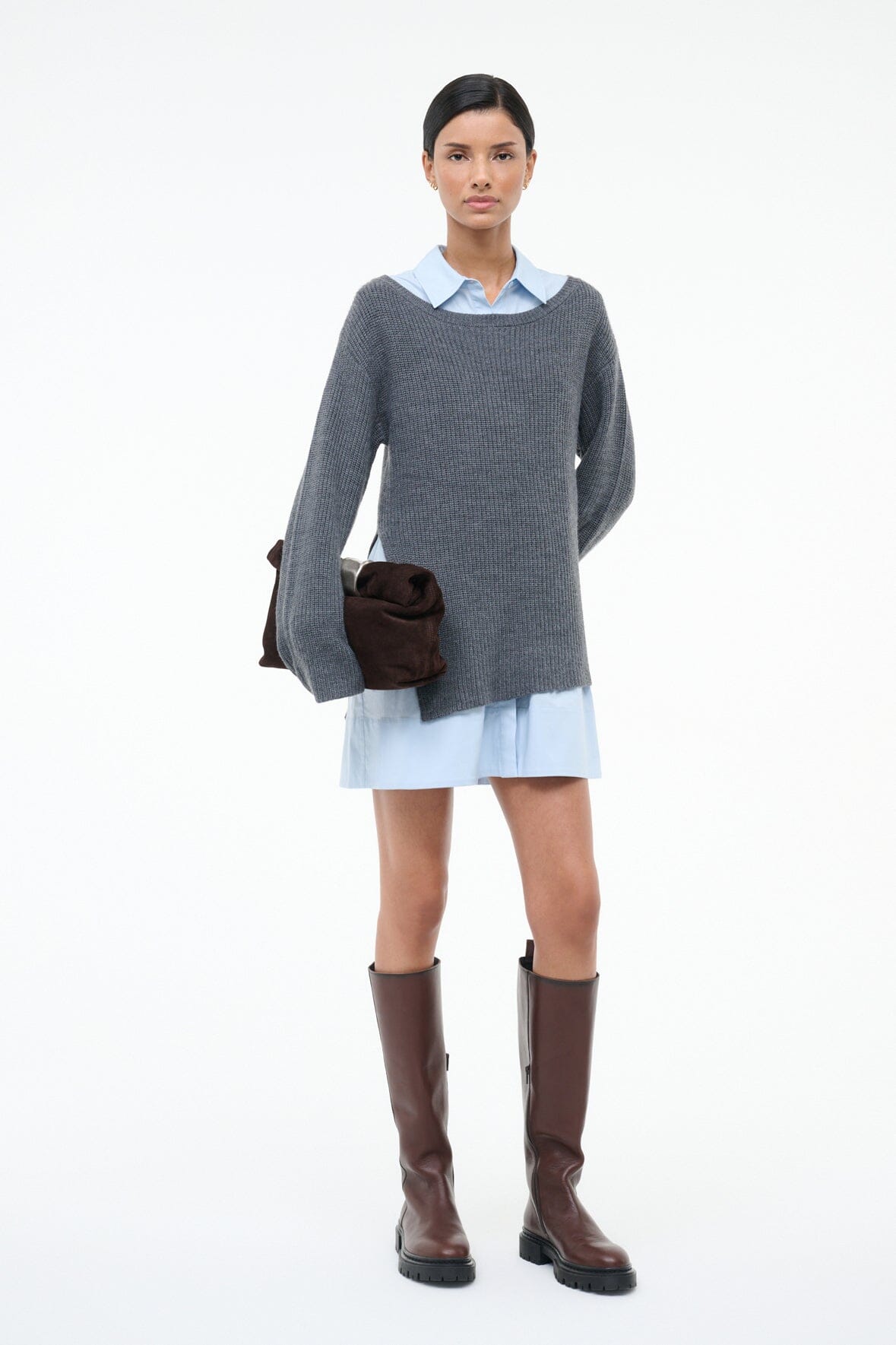 Dane Dress Charcoal Glacier | STAUD Customer Favorite
