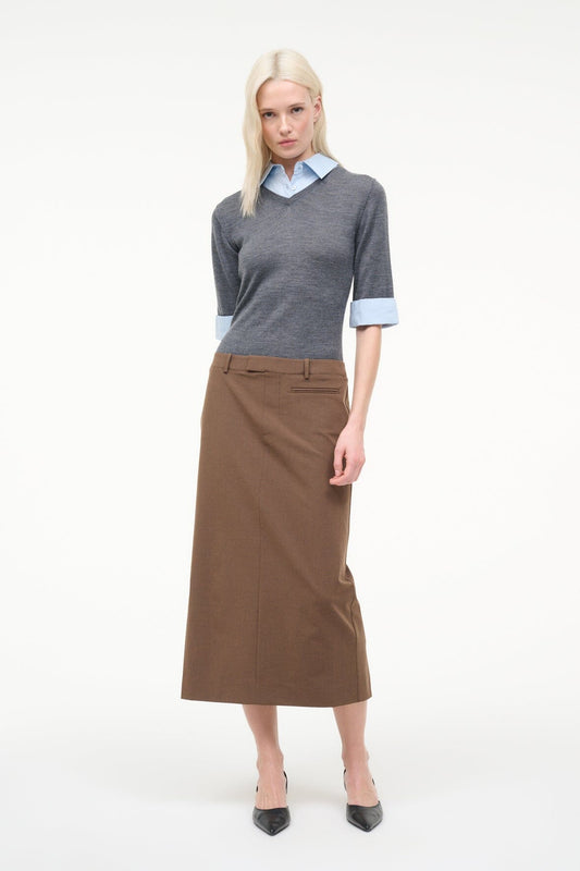 Geo Dress Nutmeg Charcoal | STAUD Recommended