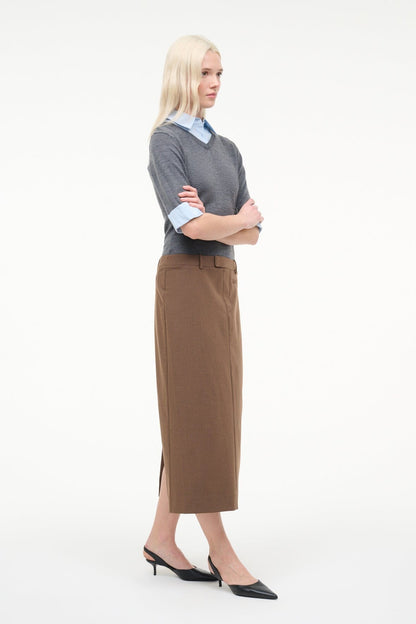 Geo Dress Nutmeg Charcoal | STAUD Recommended