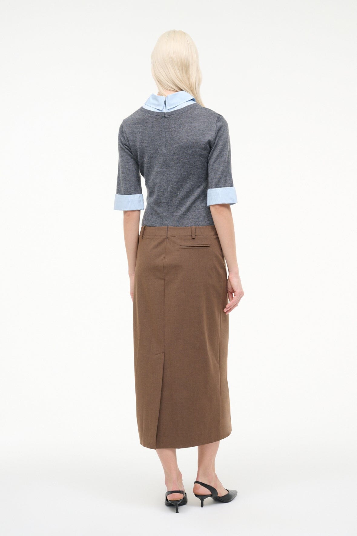Geo Dress Nutmeg Charcoal | STAUD Recommended