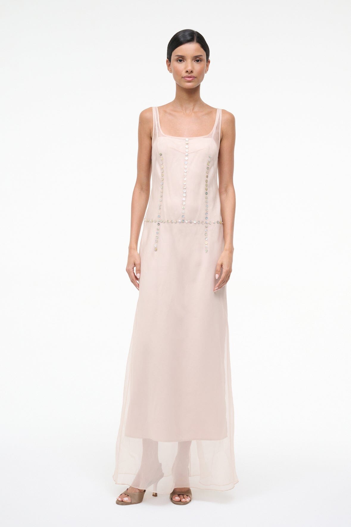 Greta Silk Dress Fawn | STAUD Premium
