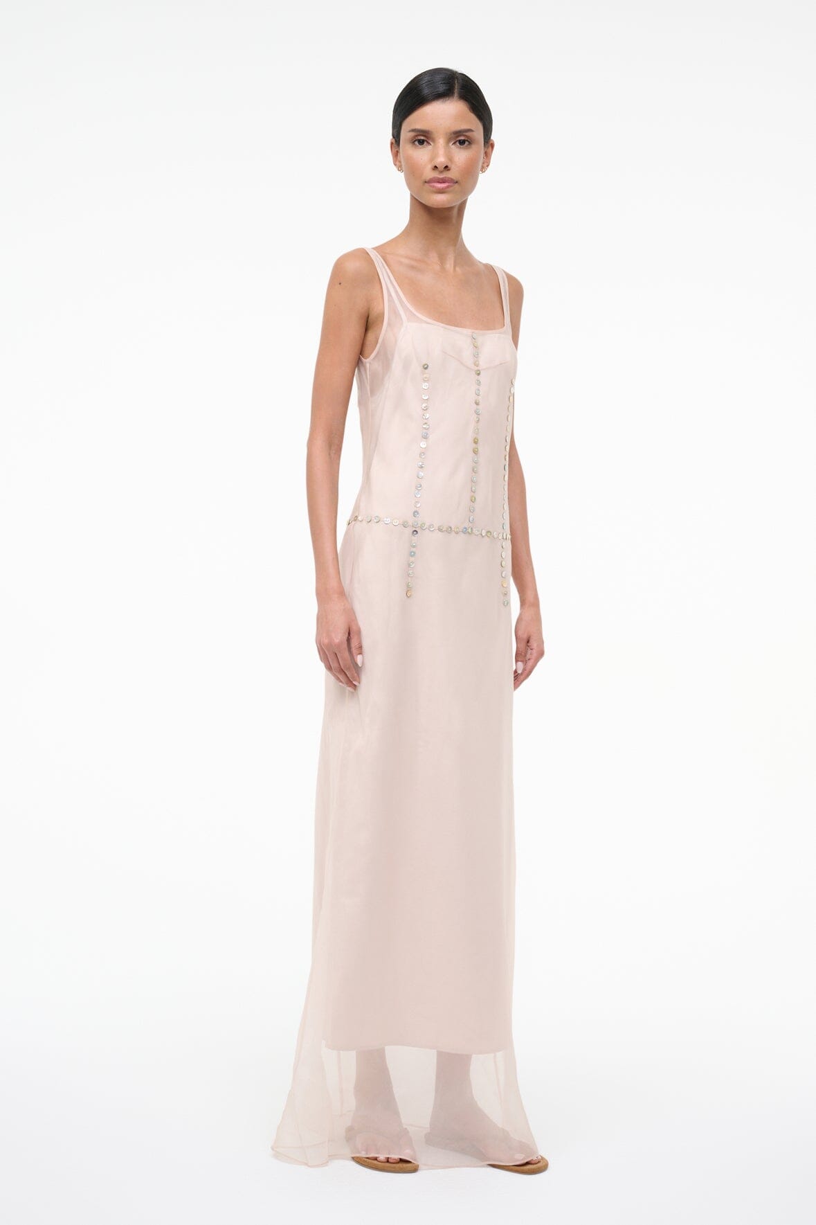 Greta Silk Dress Fawn | STAUD Premium