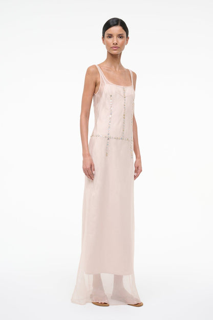 Greta Silk Dress Fawn | STAUD Premium