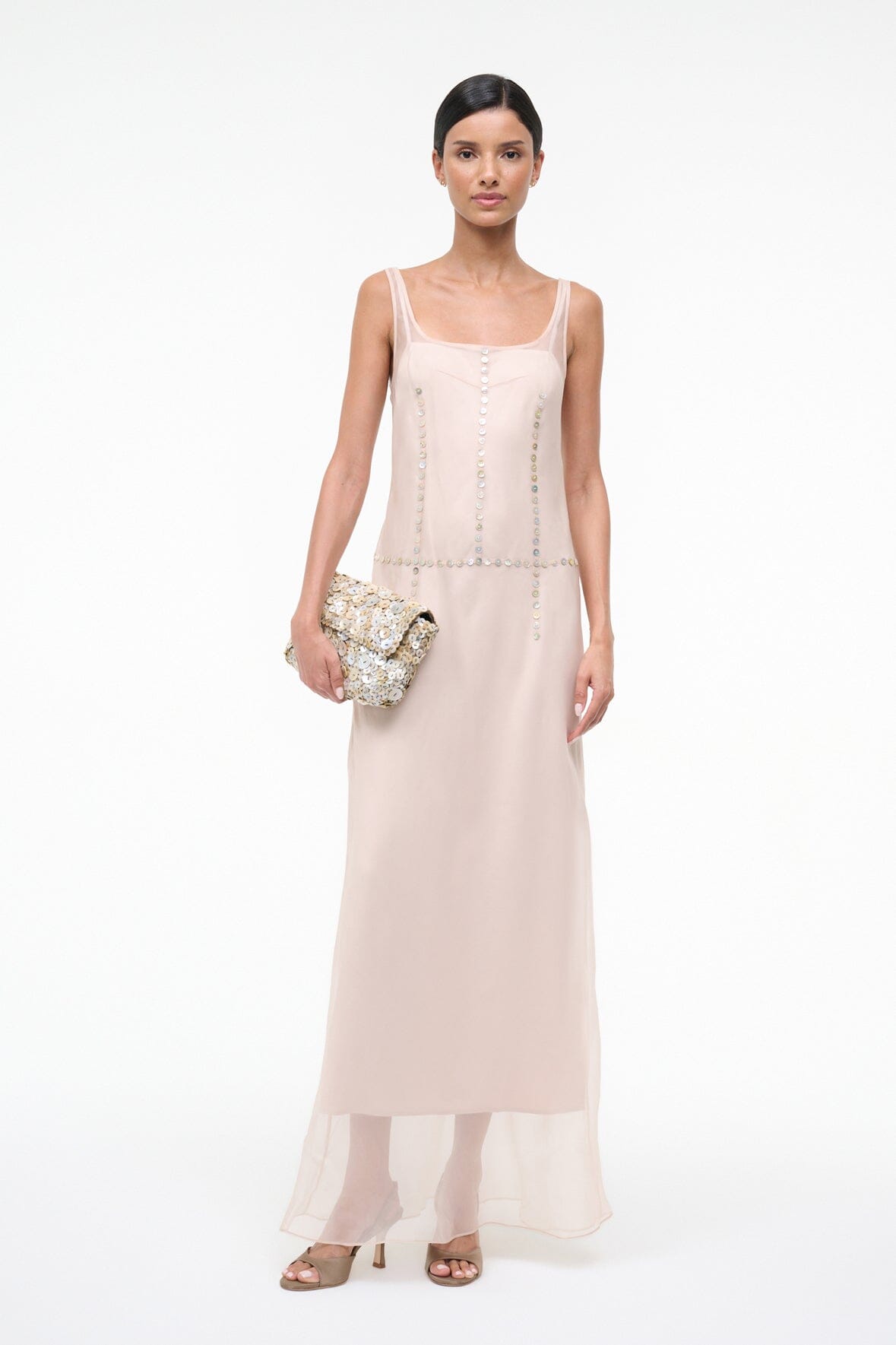 Greta Silk Dress Fawn | STAUD Premium