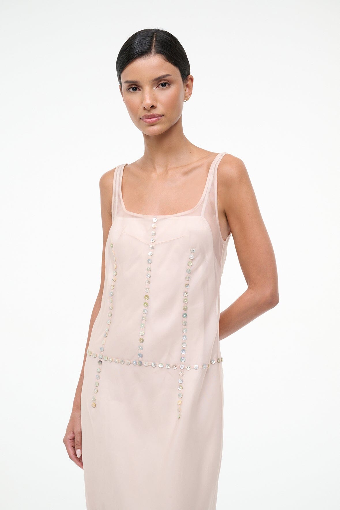 Greta Silk Dress Fawn | STAUD Premium