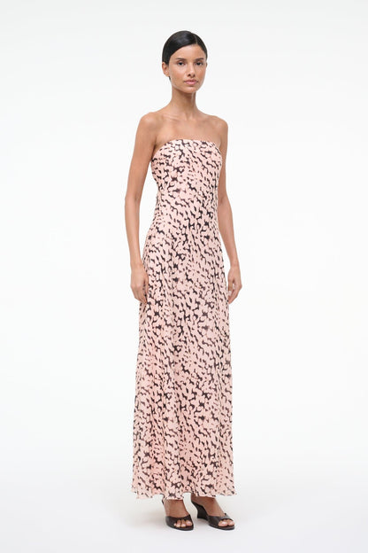 Cassie Silk Dress Almond Black | STAUD Everyday