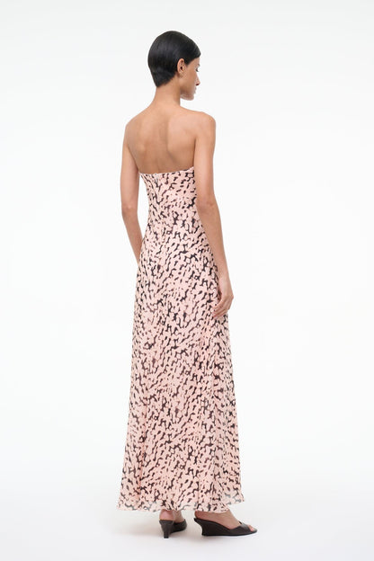 Cassie Silk Dress Almond Black | STAUD Everyday