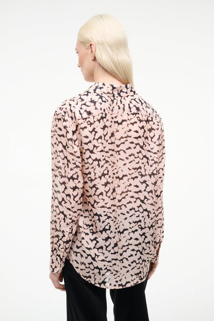 Roxbury Silk Shirt Almond Black | STAUD Latest