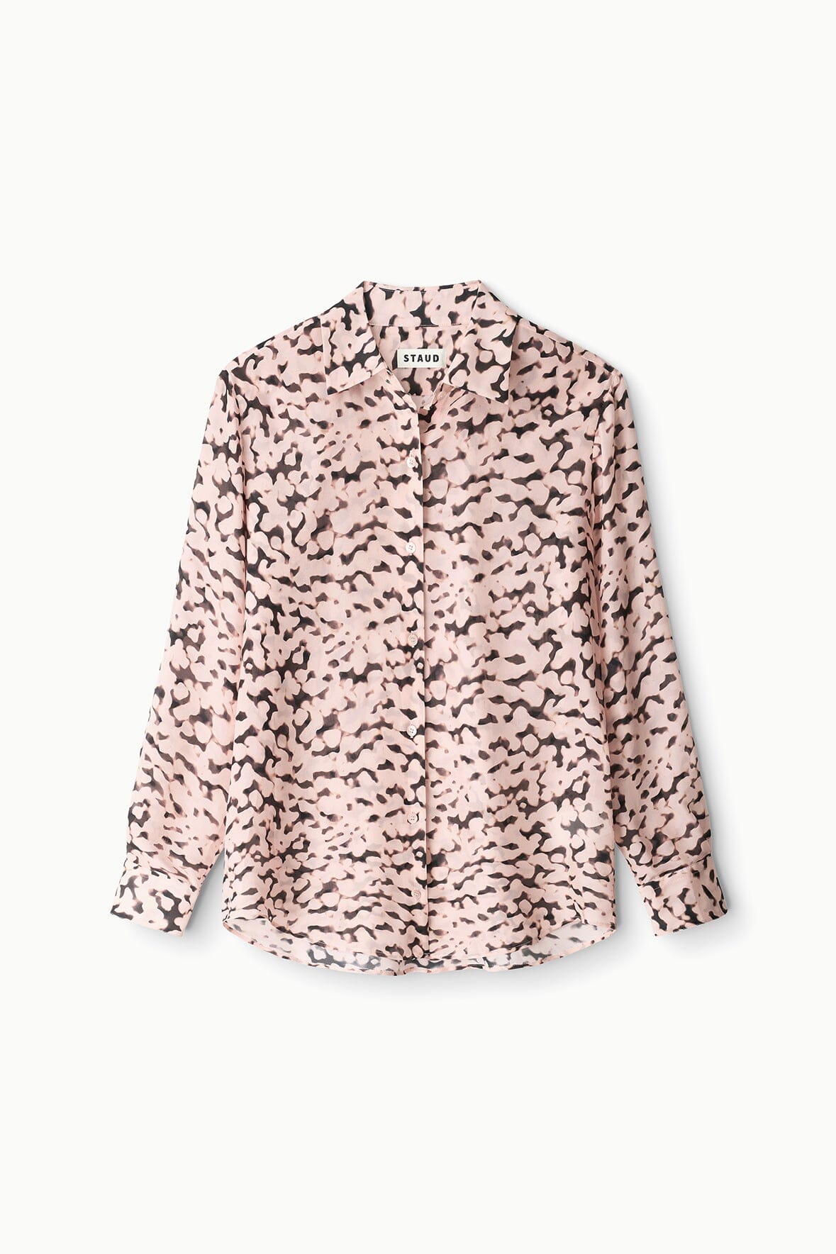 Roxbury Silk Shirt Almond Black | STAUD Latest