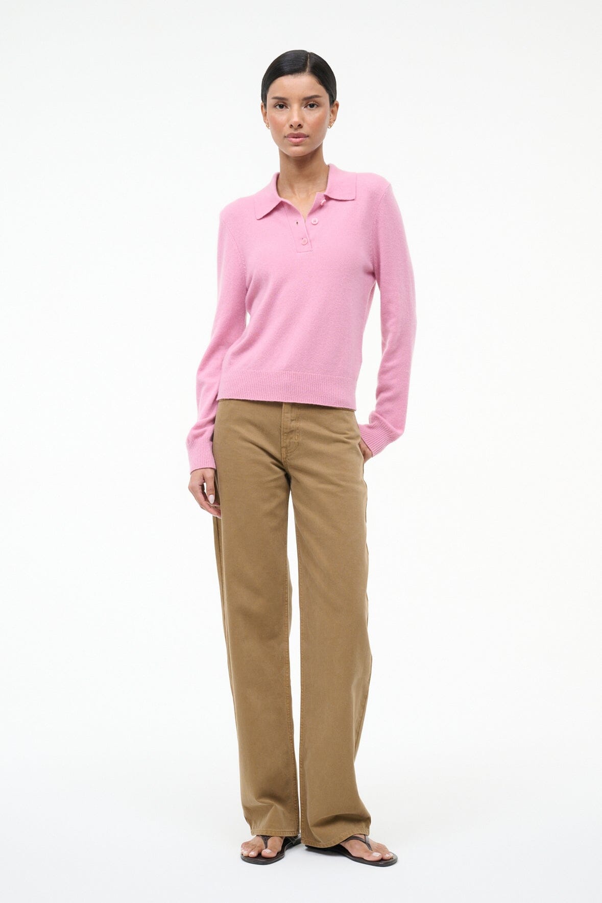 Gemma Cashmere Sweater Papaya | STAUD Essential