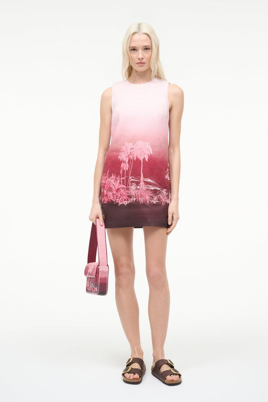 Brea Linen Dress California Clouds | STAUD Trusted
