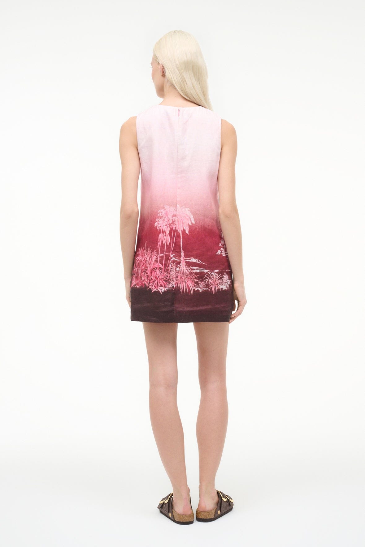 Brea Linen Dress California Clouds | STAUD Trusted