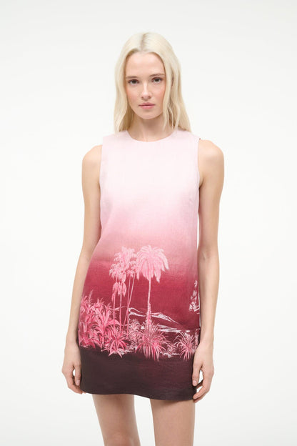 Brea Linen Dress California Clouds | STAUD Trusted