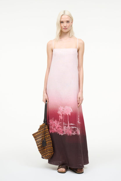 Laura Linen Dress California Clouds | STAUD Signature