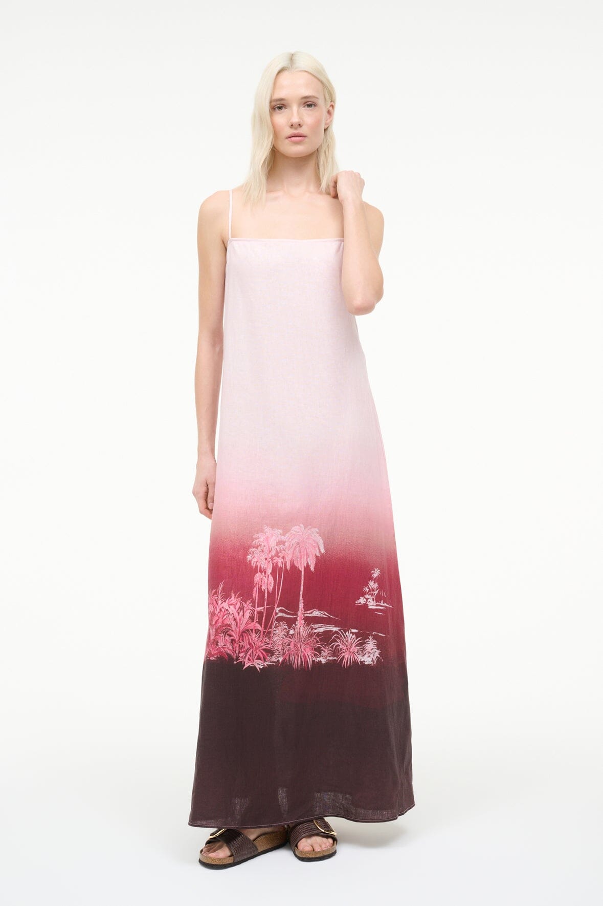Laura Linen Dress California Clouds | STAUD Signature