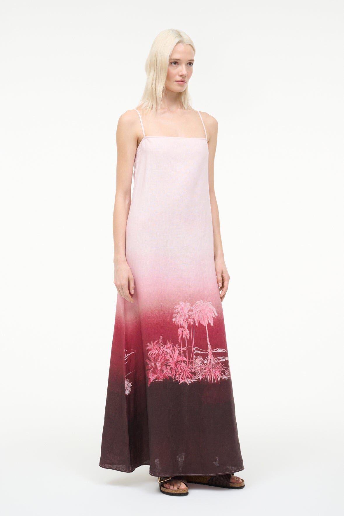 Laura Linen Dress California Clouds | STAUD Signature