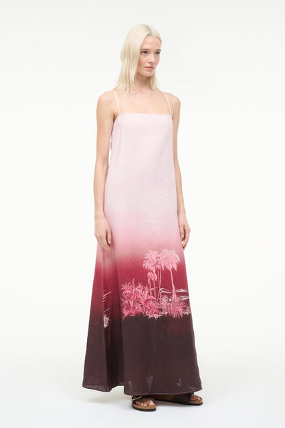 Laura Linen Dress California Clouds | STAUD Signature